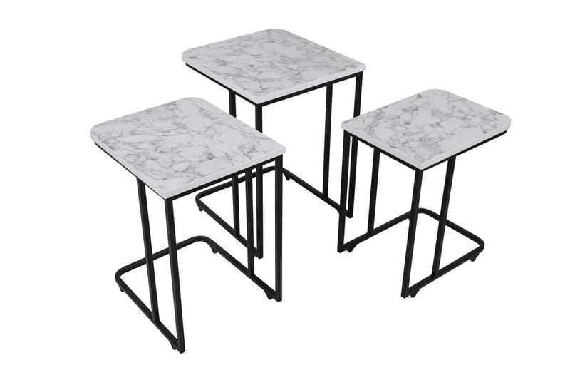Nagako Sett med Bord Hvit/Sort - Hanah Home - Møbler - Borde - Sofabord