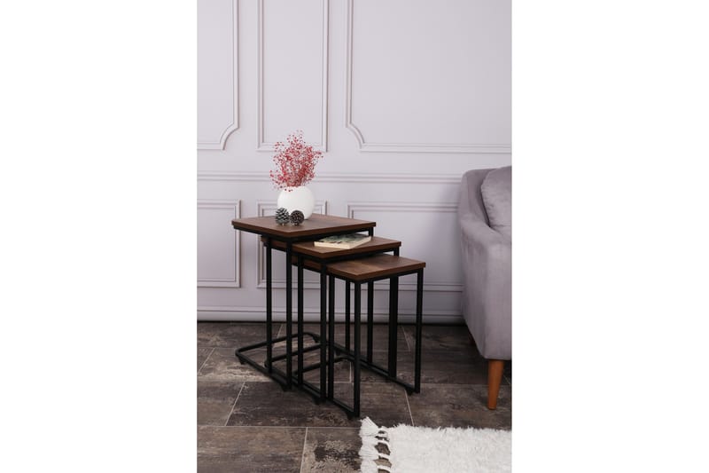 Nagako Sett med Bord Brun/Sort - Hanah Home - Møbler - Borde - Sofabord