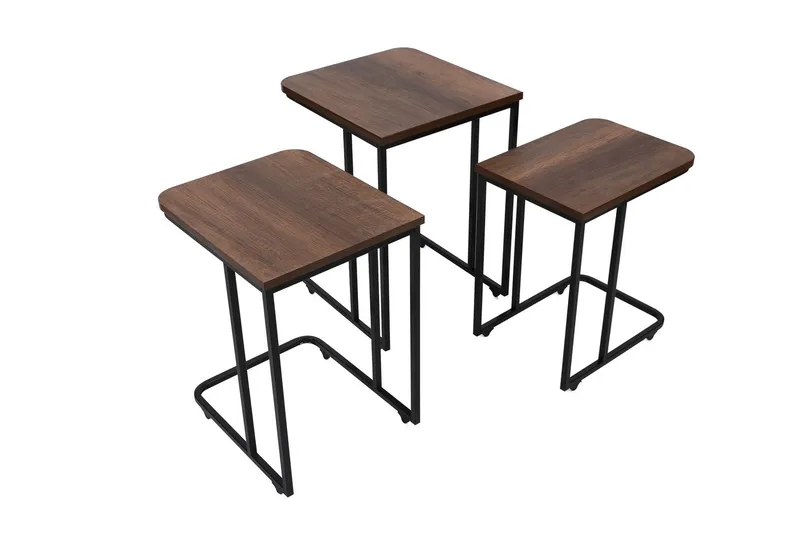 Nagako Sett med Bord Brun/Sort, Hanah Home