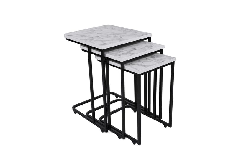 Nagako Sett med Bord Hvit/Sort - Hanah Home - Møbler - Borde - Sofabord