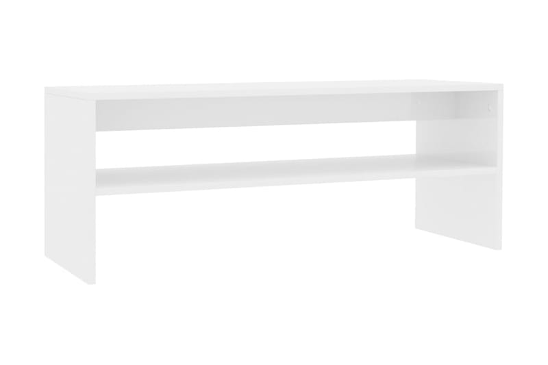 sofabord 100 x 40 x 40 cm spånplade hvid højglans - Sofabord