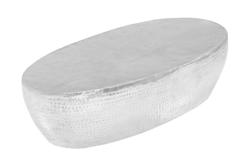 Sofabord 100 X 50 X 28 Cm Hamret Aluminium Sølvfarvet - Sølv - Sofabord