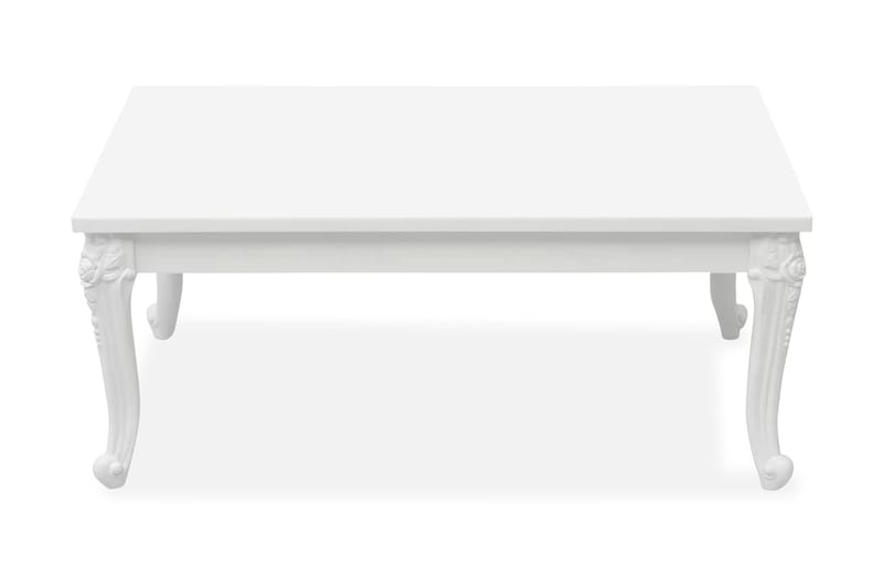 Sofabord 100 X 60 X 42 Cm Højglans Hvid - Hvid - Sofabord
