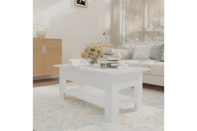 sofabord 102x55x42 cm spånplade hvid - Hvid - Møbler - Borde - Sofabord