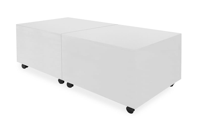 Sofabord 120 X 60 X 35 Cm Hvid Højglans - Hvid - Sofabord