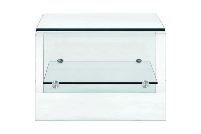 sofabord 50 x 45 x 33 cm hærdet glas transparent - Sofabord