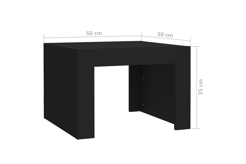 sofabord 50x50x35 cm spånplade sort - Sort - Sofabord