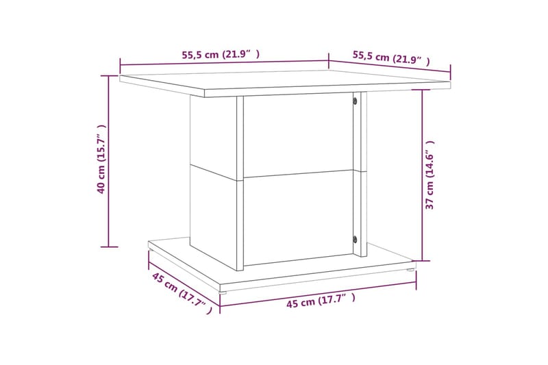 sofabord 55,5x55,5x40 cm spånplade betongrå - Grå - Sofabord