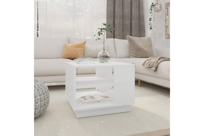 sofabord 55x55x43 cm spånplade hvid - Hvid - Sofabord