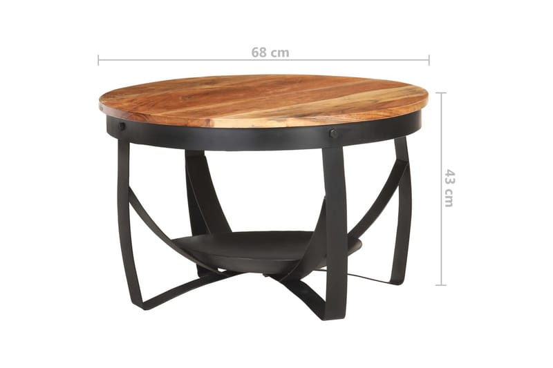 sofabord 68x43 cm massivt akacietræ - Brun - Møbler - Borde - Sofabord