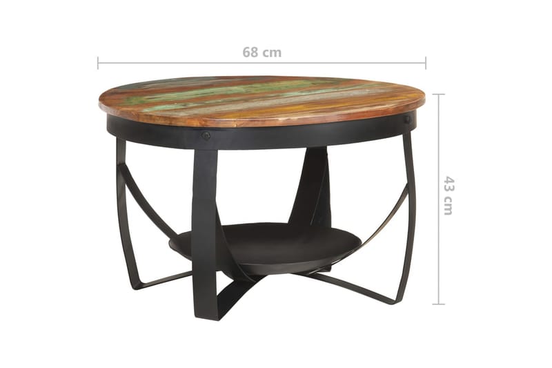 sofabord 68x43 cm massivt genbrugstræ - Møbler - Borde - Sofabord