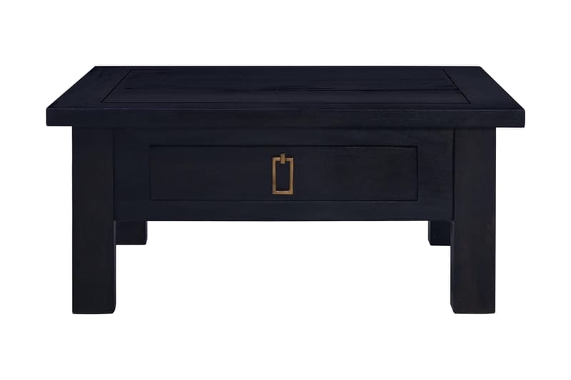 Sofabord 68x68x30 cm massivt mahognitræ mørkebrun - Sort - Sofabord