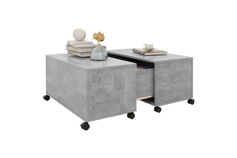 sofabord 75x75x38 cm spånplade betongrå - Grå - Møbler - Borde - Sofabord