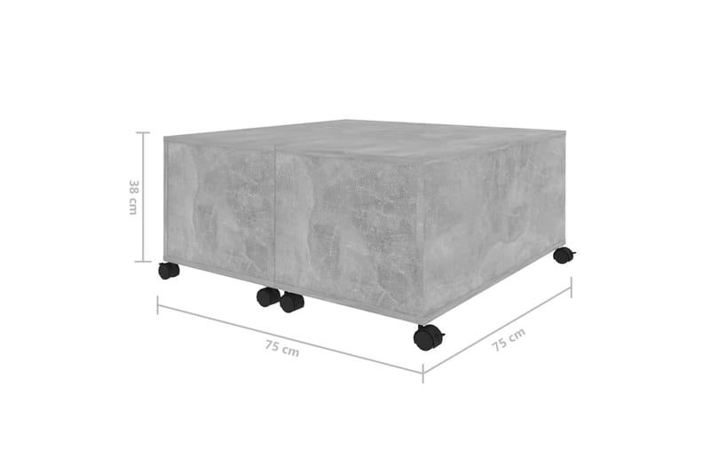 sofabord 75x75x38 cm spånplade betongrå - Grå - Møbler - Borde - Sofabord