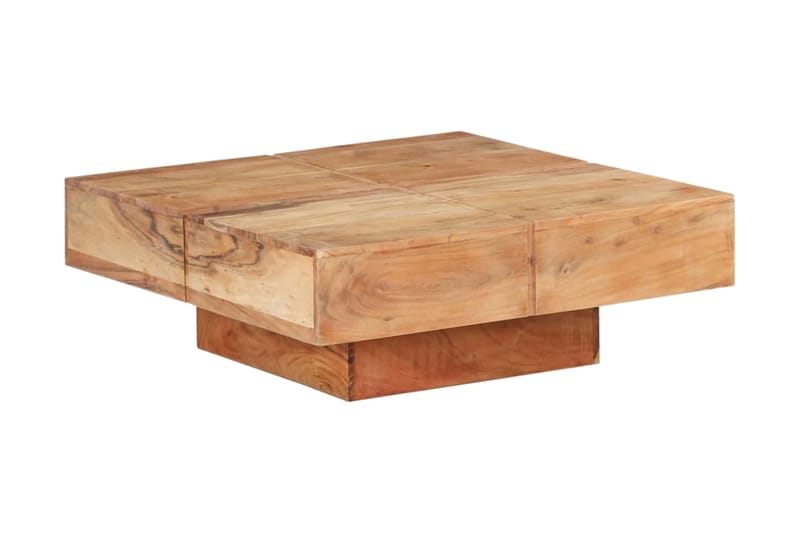 sofabord 80x80x28 cm massivt akacietræ - Brun - Møbler - Borde - Sofabord