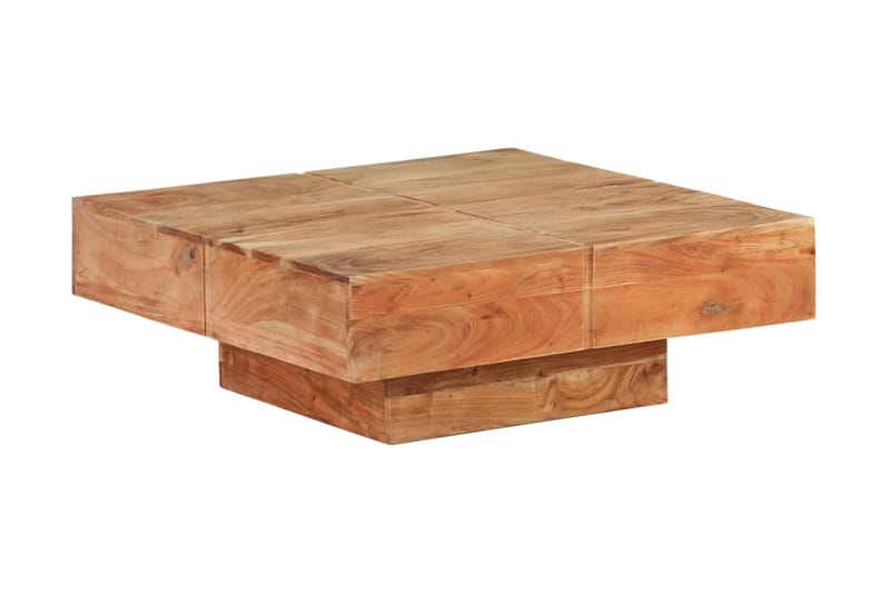 sofabord 80x80x28 cm massivt akacietræ - Brun - Møbler - Borde - Sofabord