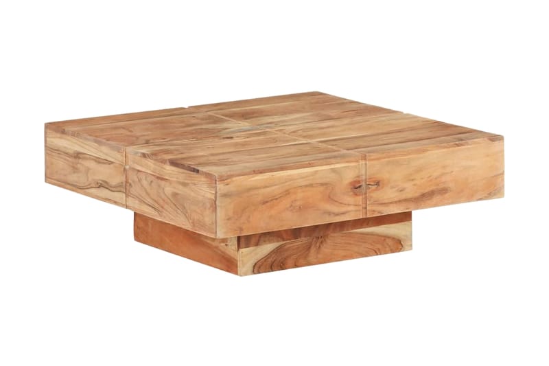 sofabord 80x80x28 cm massivt akacietræ - Brun - Møbler - Borde - Sofabord