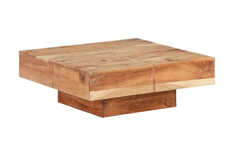 sofabord 80x80x28 cm massivt akacietræ - Brun - Møbler - Borde - Sofabord