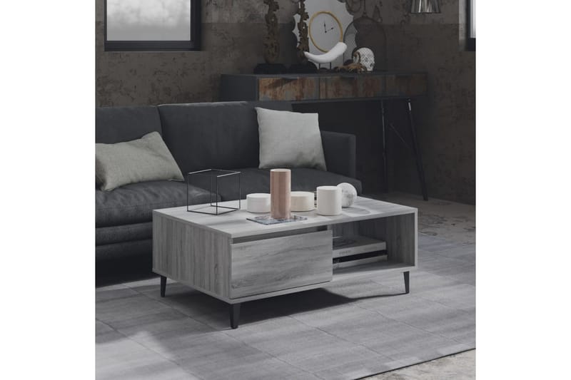 sofabord 90x60x35 cm spånplade grå sonoma-eg - Grå - Møbler - Borde - Sofabord