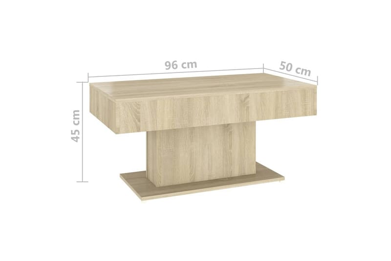 sofabord 96x50x45 cm spånplade sonoma-eg - Brun - Sofabord