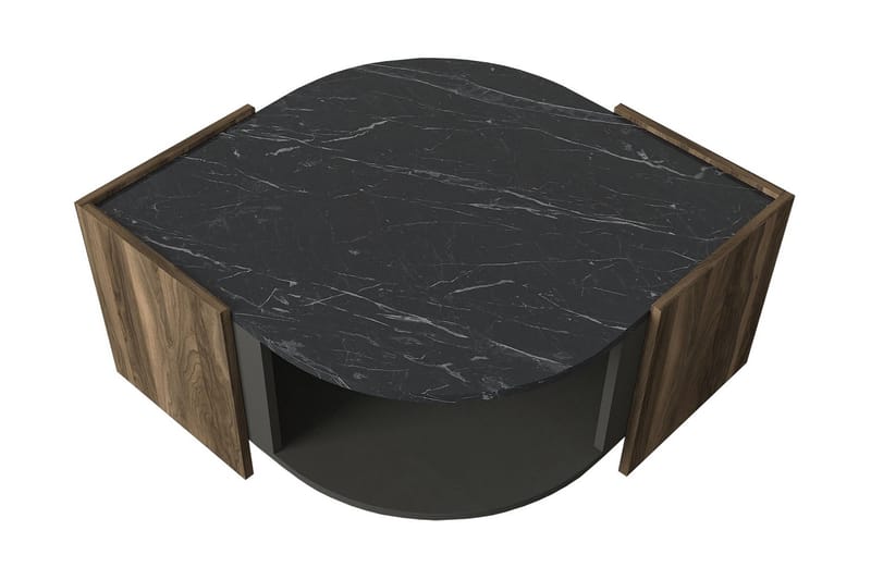 Abbye Sofabord 75 cm - Valnøddebrun/Grå/Sort - Møbler - Borde - Sofabord