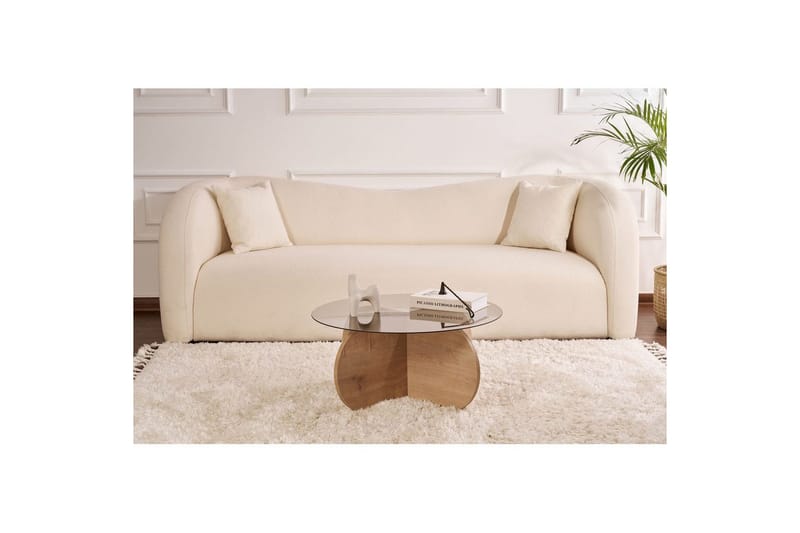 Sofabord Aeris 75 cm med Glasplade - Safir Eg / Røget - Møbler - Borde - Sofabord