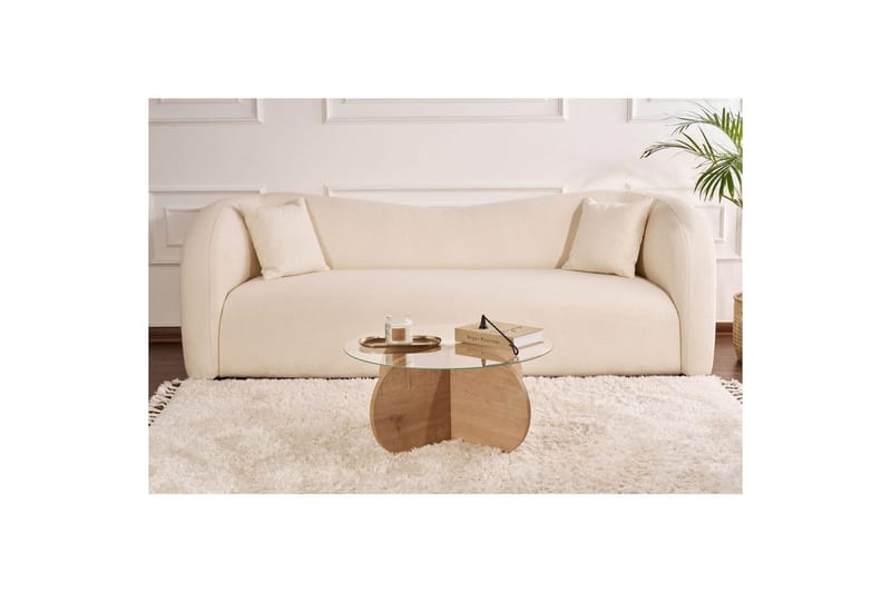 Sofabord Aeris 75 cm med Glasplade - Safir Eg / Transparent - Møbler - Borde - Sofabord