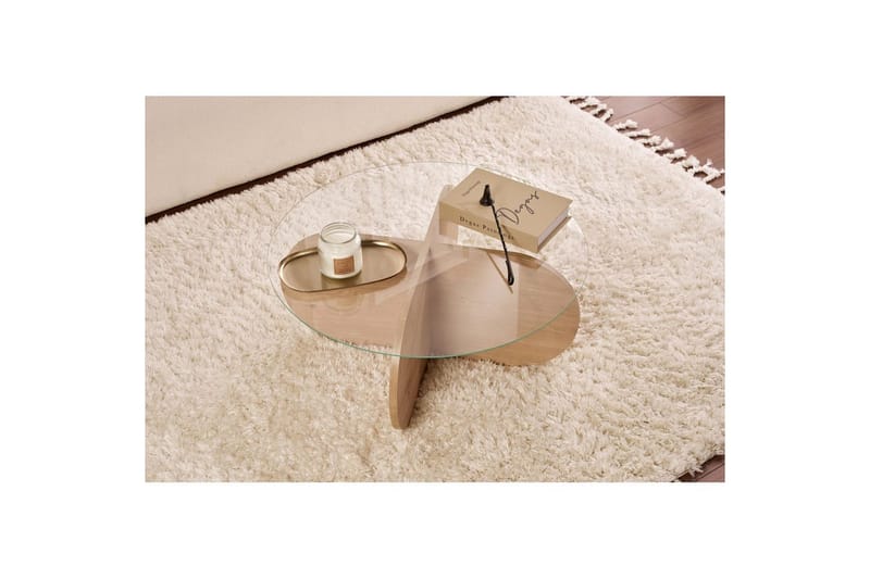 Sofabord Aeris 75 cm med Glasplade - Safir Eg / Transparent - Møbler - Borde - Sofabord