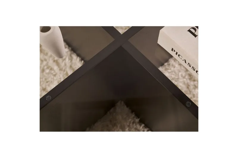 Sofabord Aeris 75 cm med Glasplade - Træ Sort / Røgfarvet - Møbler - Borde - Sofabord