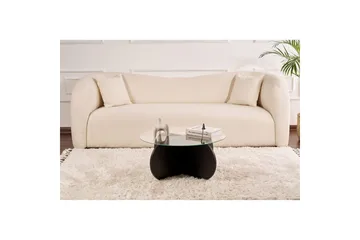 Sofabord Aeris 75 cm med Glasplade - Træ Sort / Røgfarvet - Møbler - Borde - Sofabord