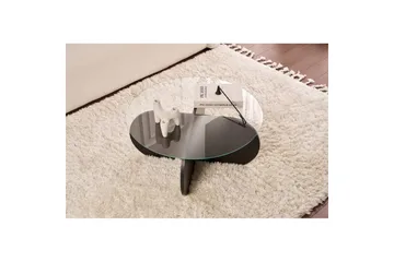 Sofabord Aeris 75 cm med Glasplade - Træ Sort / Røgfarvet - Møbler - Borde - Sofabord