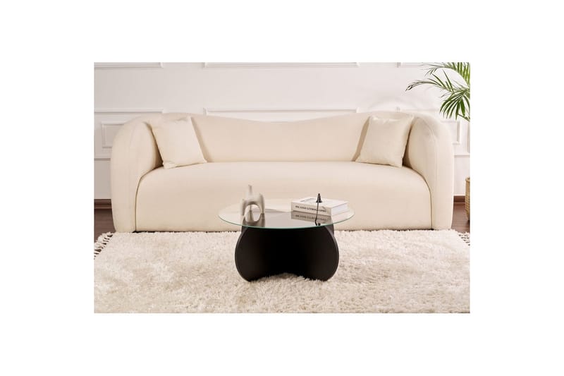 Sofabord Aeris 75 cm med Glasplade - Træ Sort / Røgfarvet - Møbler - Borde - Sofabord
