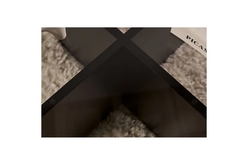 Sofabord Aeris 75 cm med Glasplade - Træ Sort / Transparent - Møbler - Borde - Sofabord