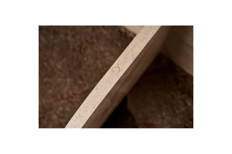 Sofabord Aeris 75 cm med Glasplade - Travertin / Transparent - Møbler - Borde - Sofabord