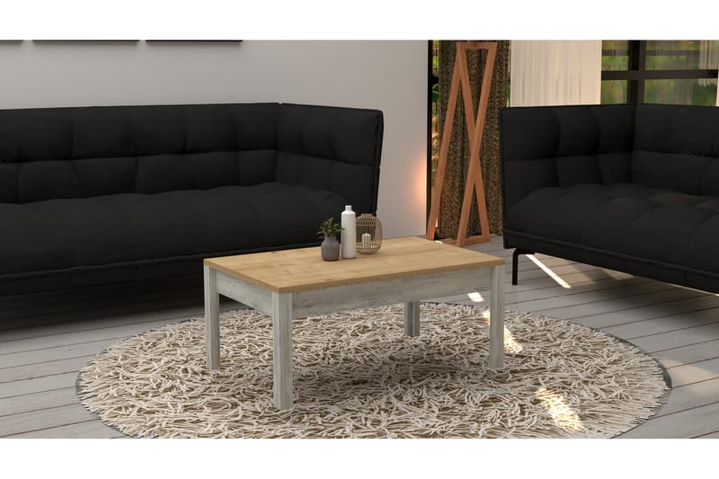 Agouza Sofabord 80 cm - Brun/Blå/Hvid - Møbler - Borde - Sofabord