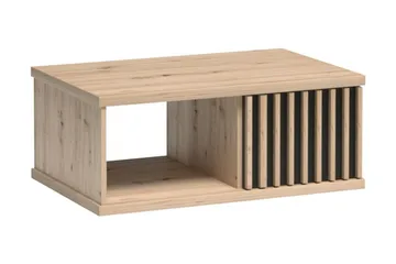 Aldbrough Sofabord 90 cm med Opbevaring Hylde + Skuffe - Træ/Sort - Møbler - Borde - Sofabord