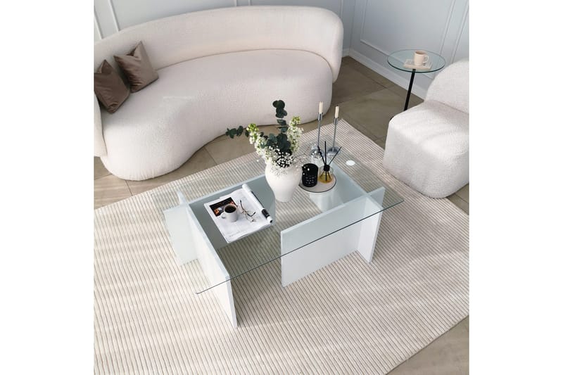 Almasi Sofabord 105x40x105 cm - Hvid - Møbler - Borde - Sofabord