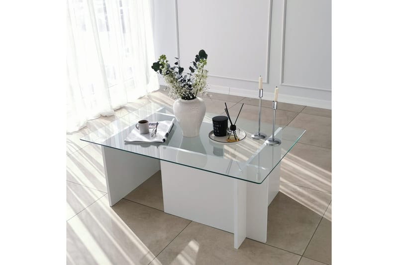 Almasi Sofabord 105x40x105 cm - Hvid - Møbler - Borde - Sofabord