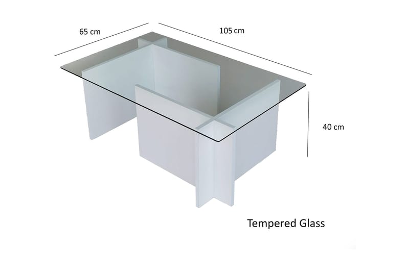 Almasi Sofabord 105x40x105 cm - Hvid - Møbler - Borde - Sofabord