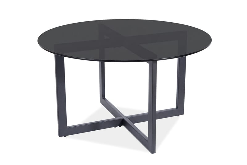 Almeris Sofabord 80 cm Rundt - Røgfarvet Glas/Sort - Møbler - Borde - Sofabord