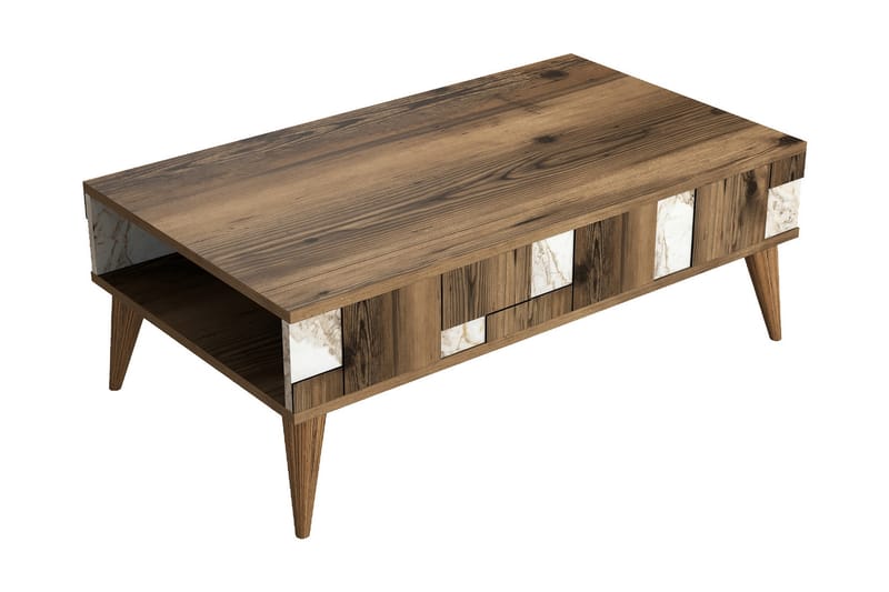 Alsacia Sofabord 105 cm - Mørkebrun/Hvid - Møbler - Borde - Sofabord