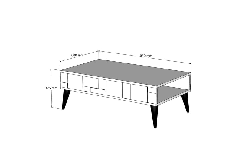 Alsacia Sofabord 105 cm - Mørkebrun/Hvid - Sofabord