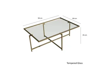 Alskaliden Sofabord 94x35x94 cm - Guld - Møbler - Borde - Sofabord