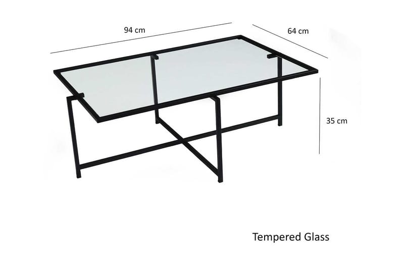 Alskaliden Sofabord 94x35x94 cm - Sort - Sofabord