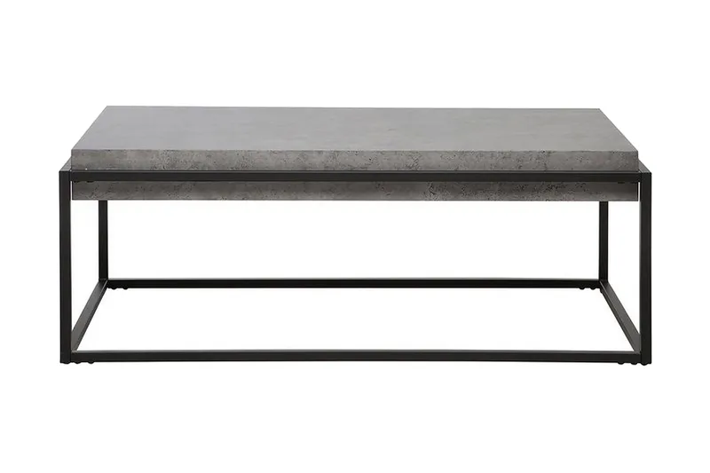 Altos Rektangulært Sofabord 64 cm i Træ og Metal med Betoneffekt, Grå