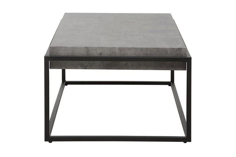 Altos Rektangulært Sofabord 64 cm i Træ og Metal med Betoneffekt - Grå - Møbler - Borde - Sofabord