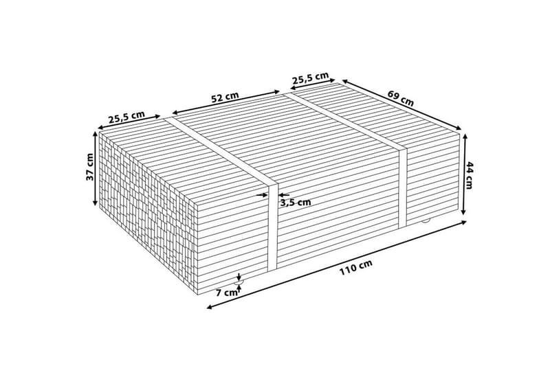 Amlin Sofabord 110 cm på Hjul - Brun/Sort - Møbler - Borde - Sofabord