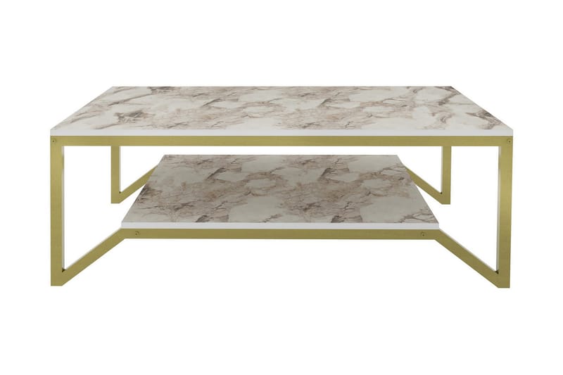 Andifli Sofabord 60x45,8x120 cm - Guld/Hvid - Møbler - Borde - Sofabord
