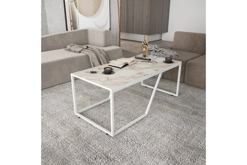 Andifli Sofabord 60x48x120 cm - Hvid - Møbler - Borde - Sofabord