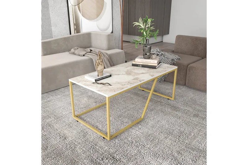 Andifli Sofabord 60x48x120 cm - Hvid - Møbler - Borde - Sofabord